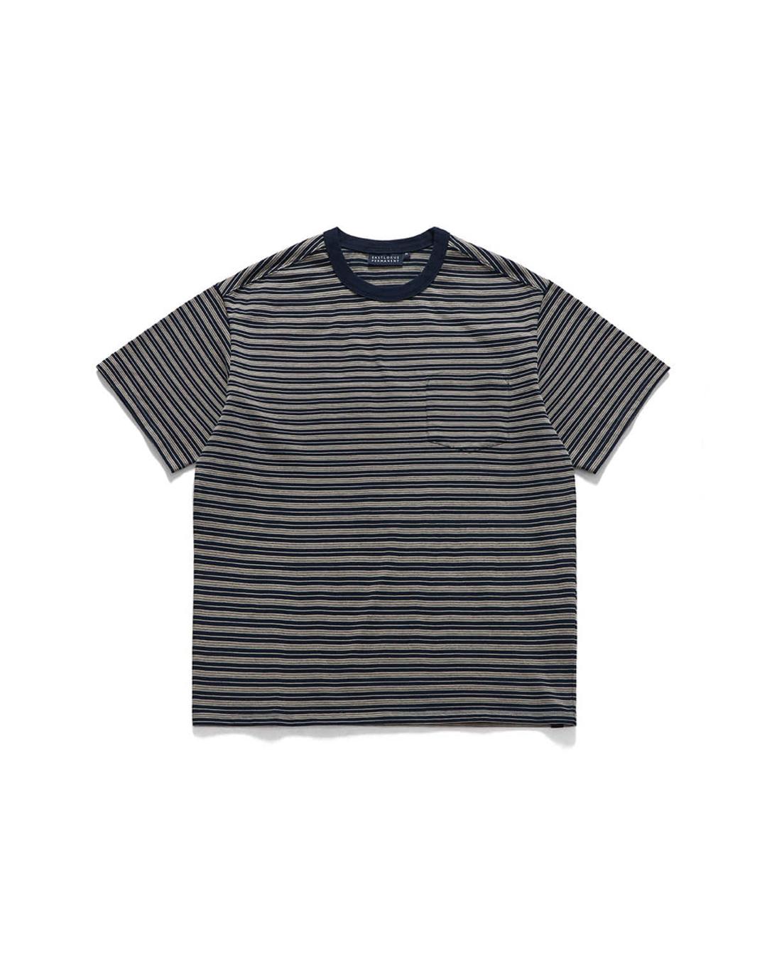 STRIPE POCKET T-SHIRTS / NAVY & GREY