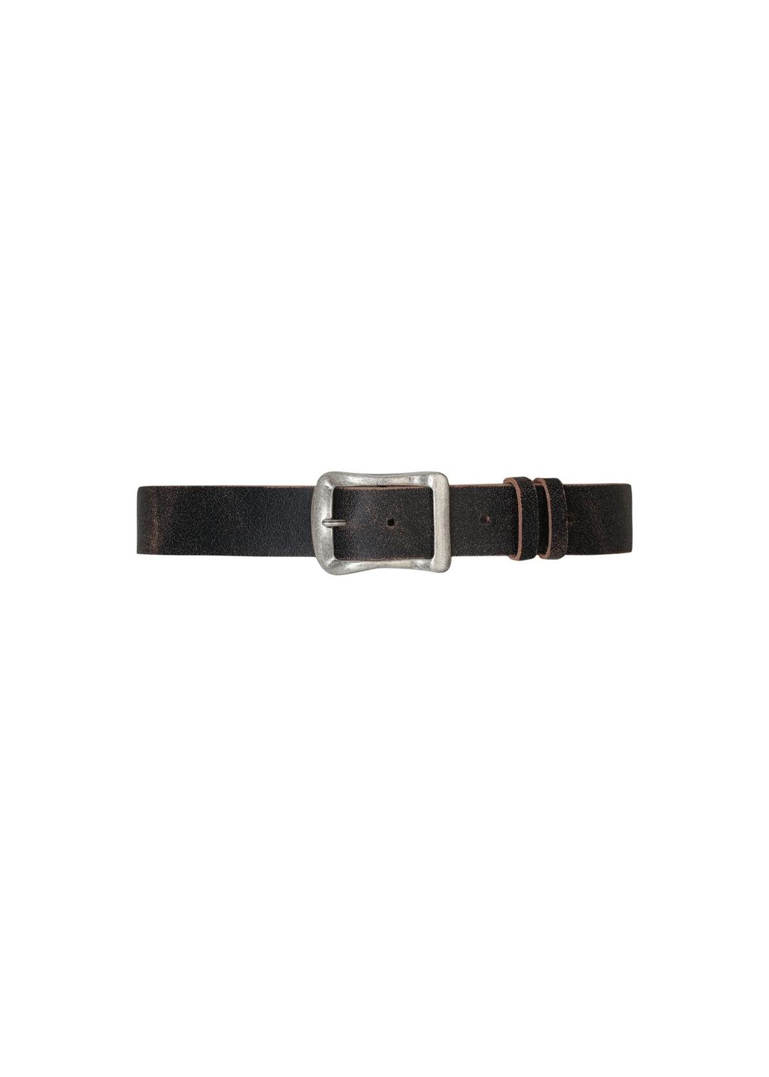 VEGETABLE LEATHER ANTIQUE BELT, VINTAGE BROWN