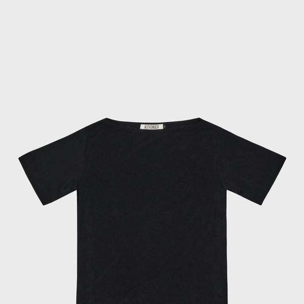 boatneck t-shirt in black