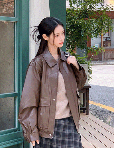 studio eco leather blouson