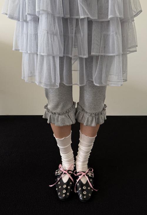 wide frill leggings pants