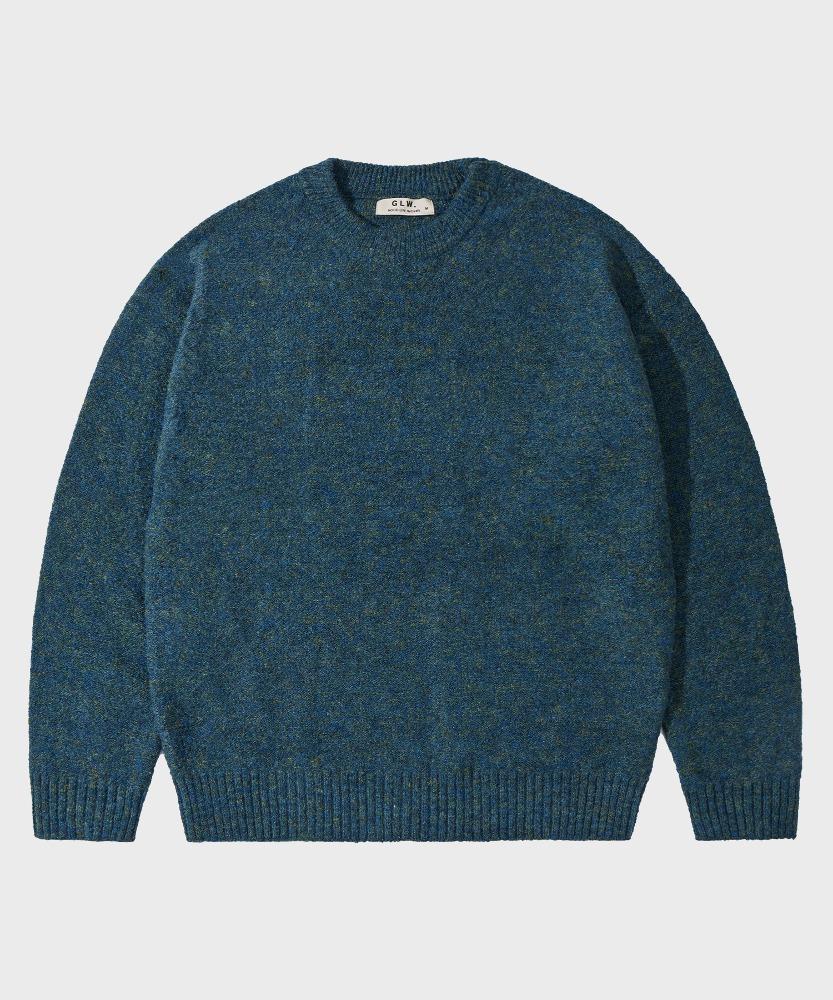 마일드 보카시 크루넥 스웨터 오버핏 니트 포레스트골드