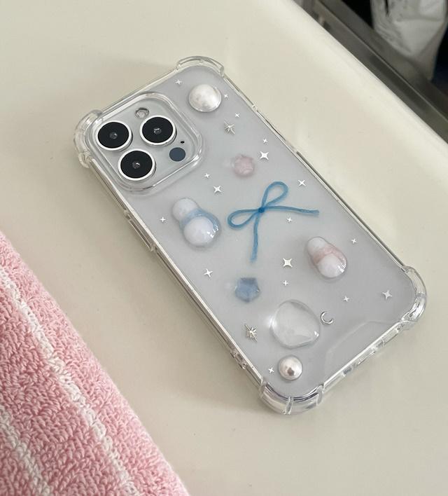 엘르벨 handmade]twinkle snowy day ver 레진 폰케이스 키링