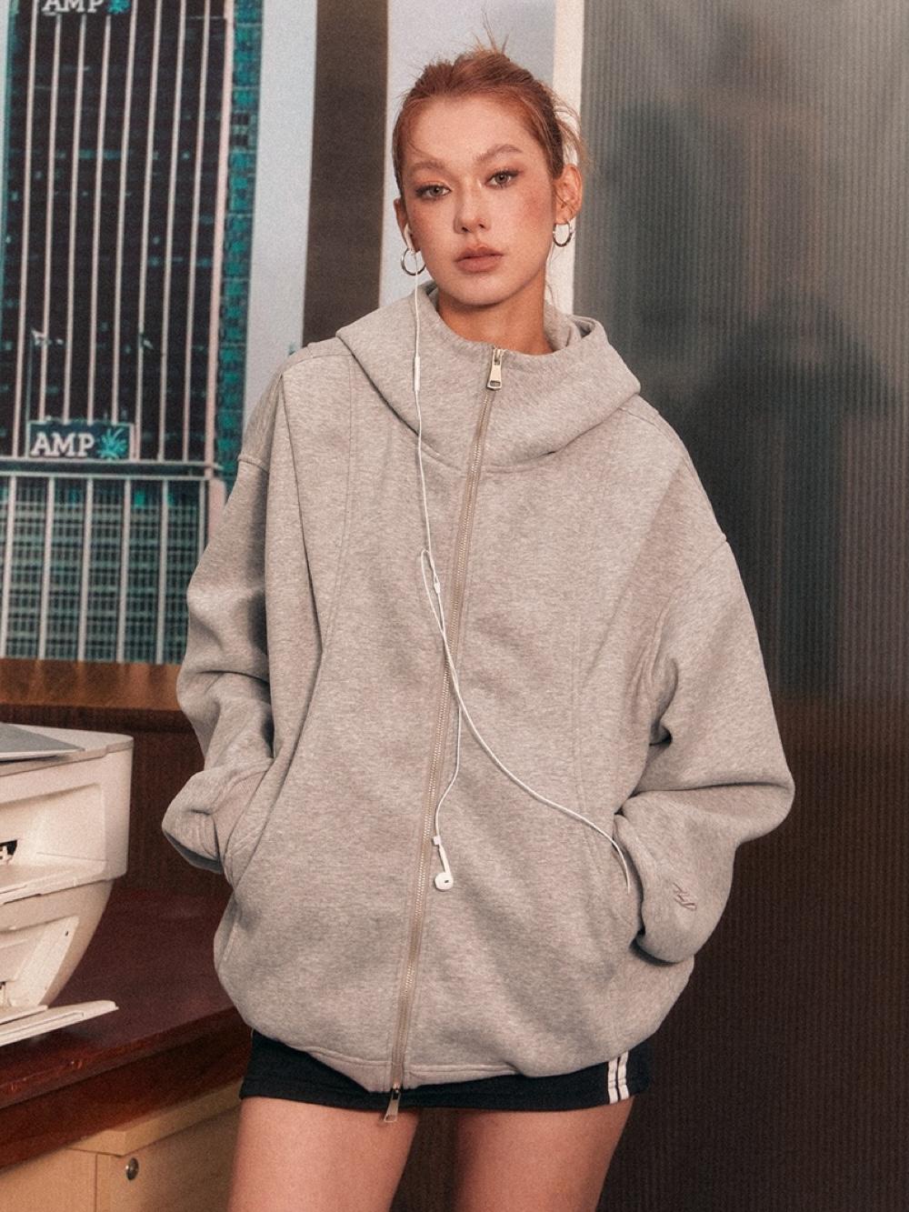 EZEK High-neck Heavy Loose Hoodie Jacket (2color)
