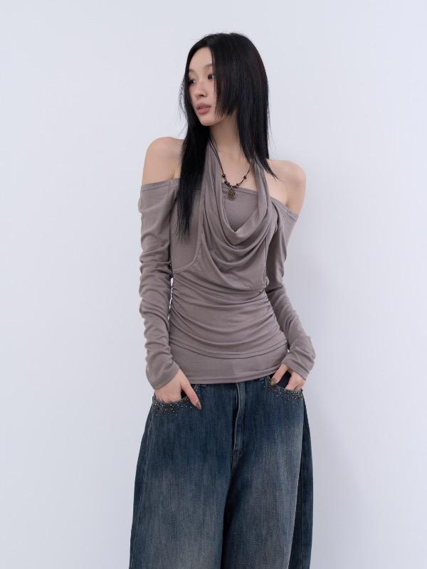 shoulder drop drape tee
