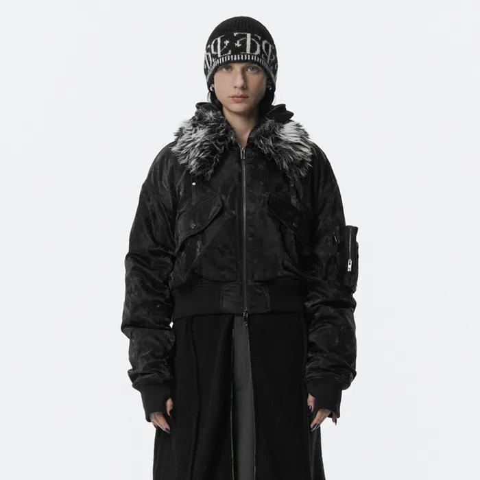 Fur Collar MA-1 Jumper [ Black ]
