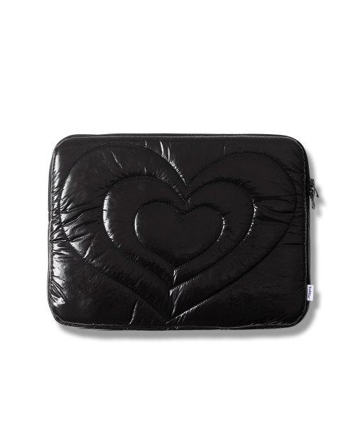 Heart Puffer Pouch Sleeve City Black