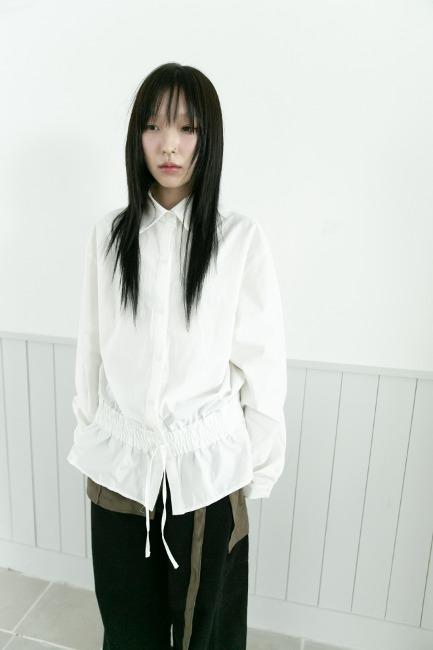 dry banding pleats shirts(2colors)