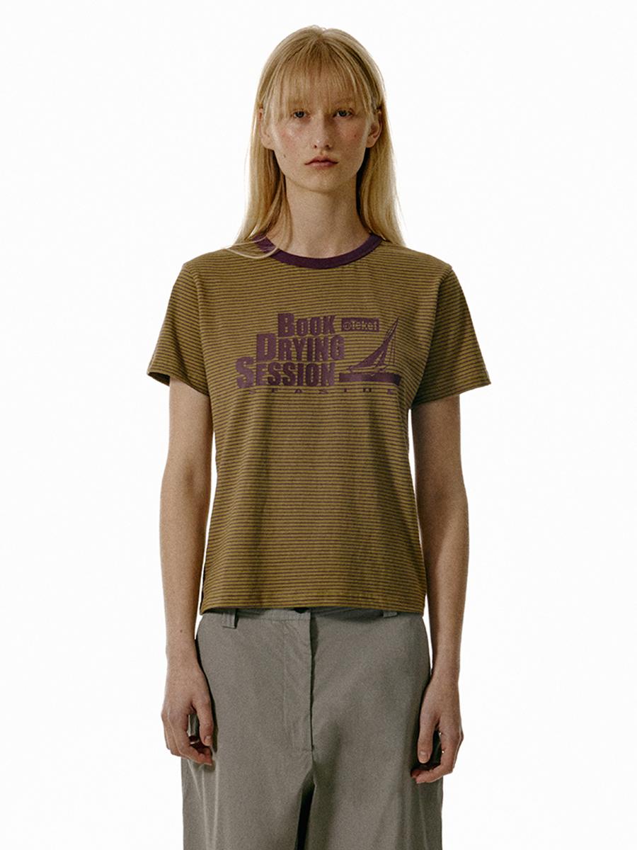 Drying Stripe Tee Olive