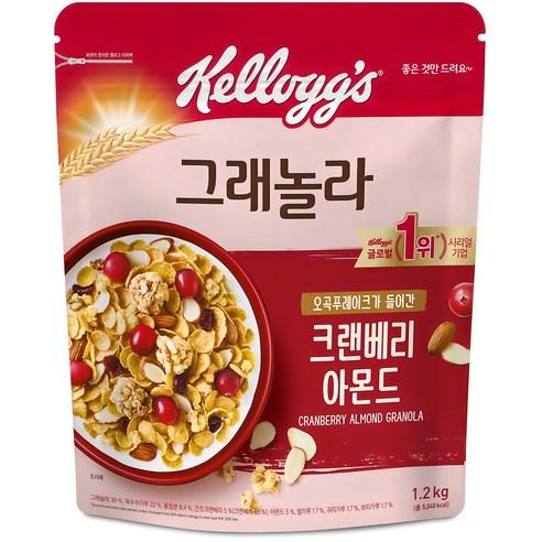 켈로그 크랜베리 아몬드 그래놀라 시리얼, 1.2kg, 1개 - 시리얼 | 쿠팡