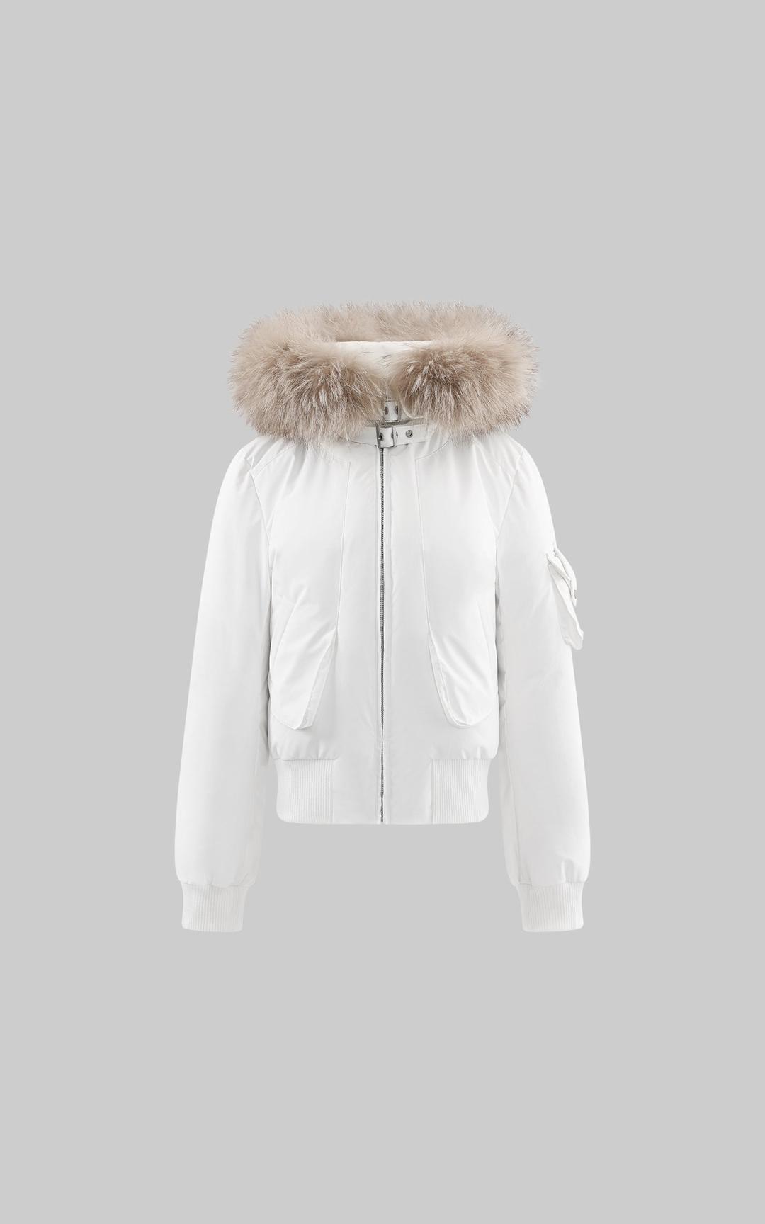 <tc>WARDEN EDGE</tc> 탈부착 가능한 인조 퍼 후드 크롭 패딩 재킷