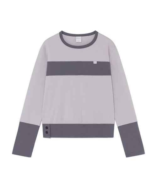 (w) TCM color block line long sleeve (purple)
