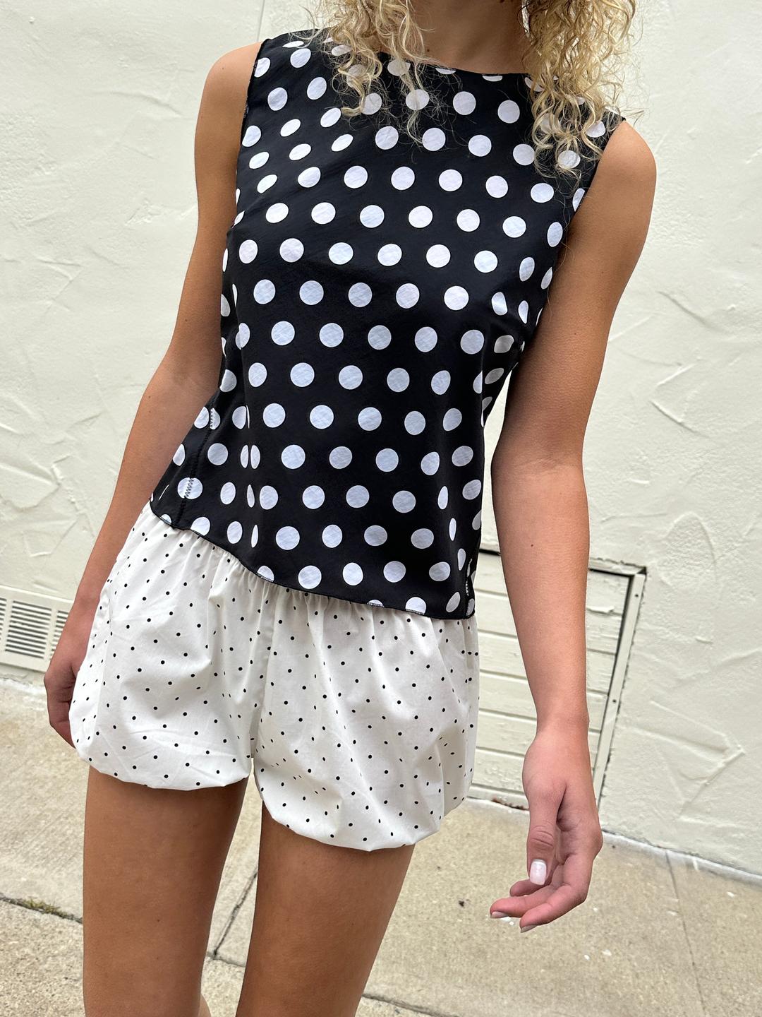 Babydoll Bloomers Mini Black Dot - X-Small