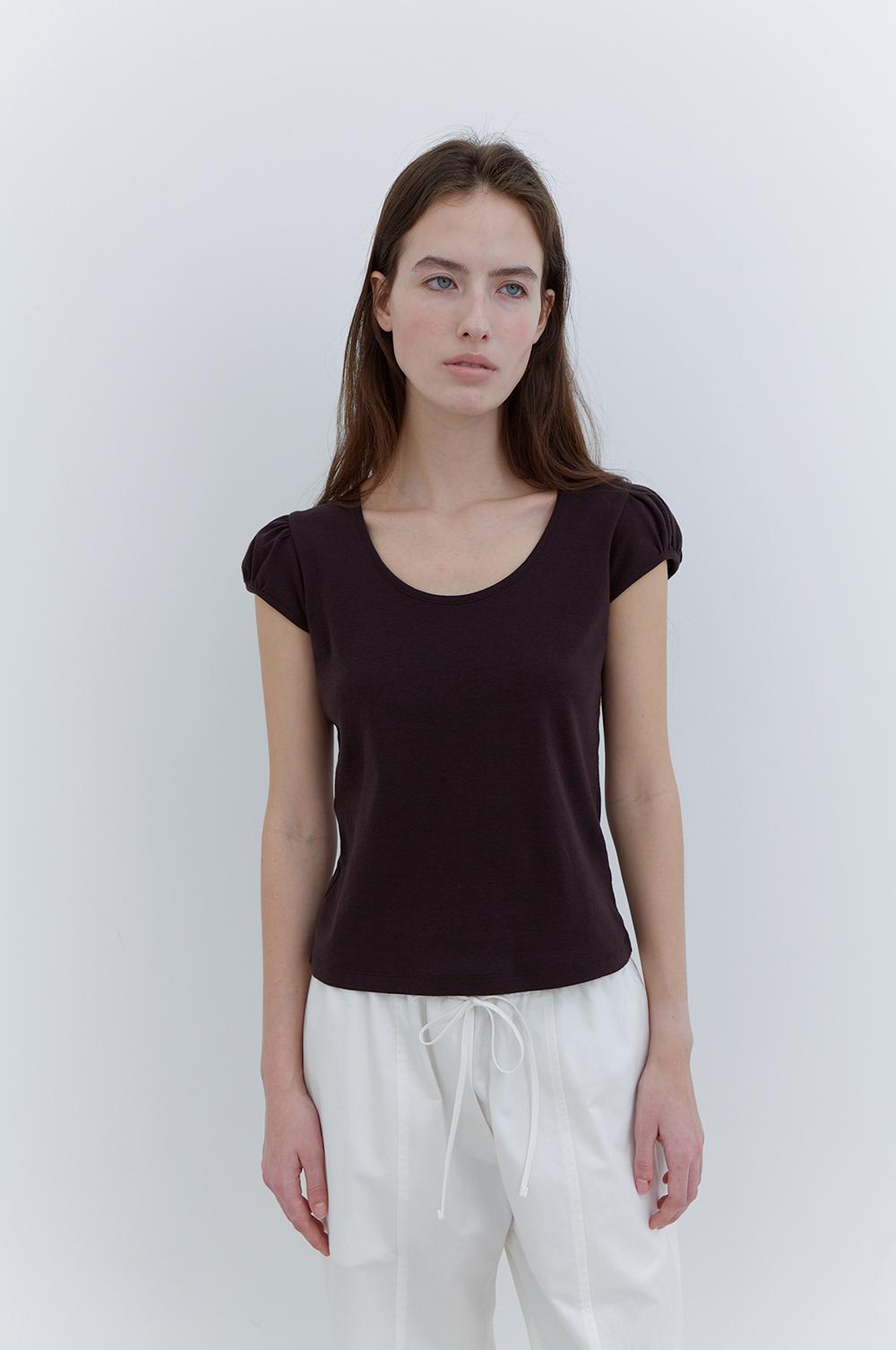 Jean Cap-sleeve Top  in  Espresso