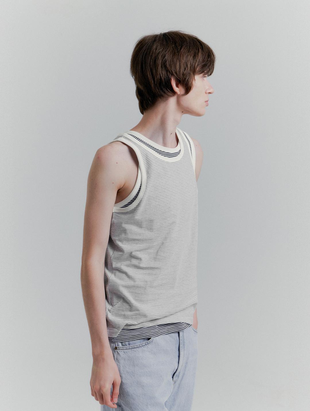 Rayures Sleeve T-shirt White Malange