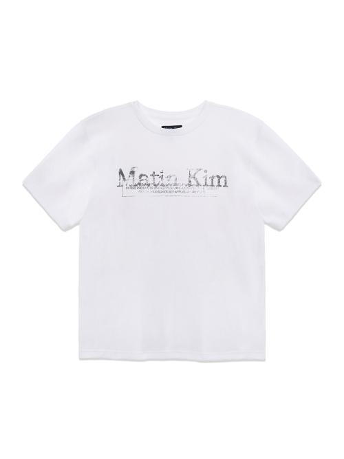 STAMP LOGO GRAPHIC OVERSIZE TOP FOR MEN IN WHITE