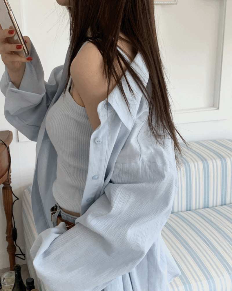 봄 파스텔 셔츠 나시 세트