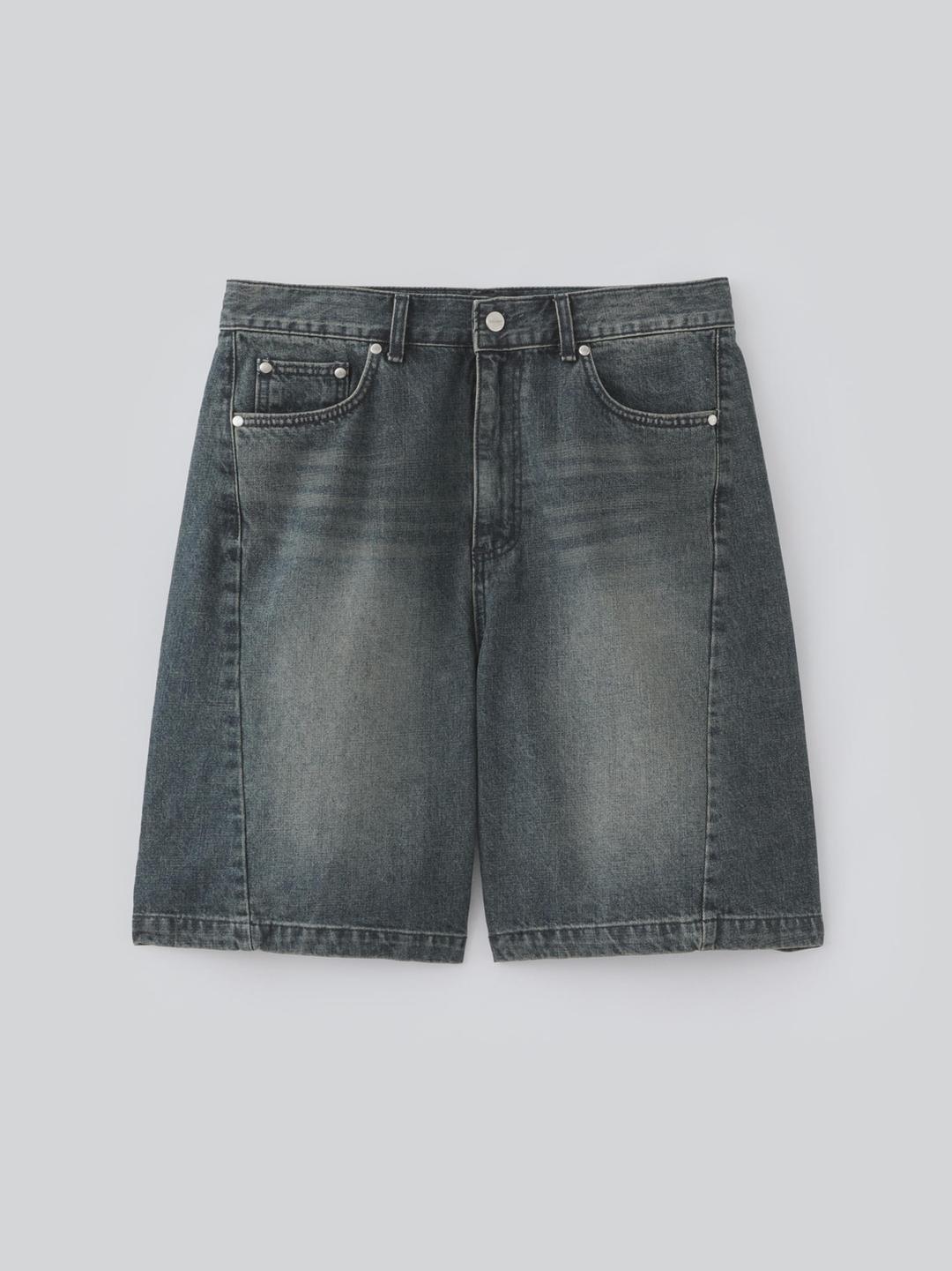 Nova Curved Bermuda Denim Pants (Oak Blue)