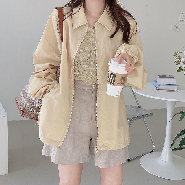 [썸머아우터/감성컬러] 오버핏 여름 스트링 바람막이 N-0430