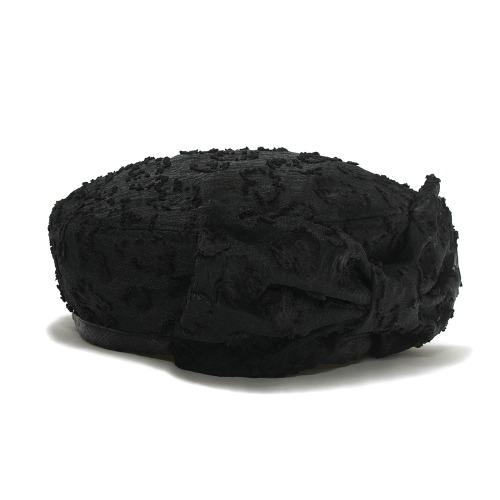 BOWL BERET_RIBBON_CLOUD BLACK