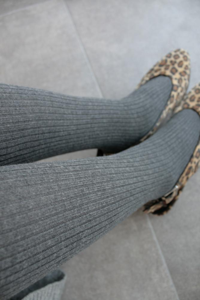 골지 니트 타이즈