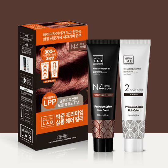[대용량]박준뷰티랩 살롱 새치커버 염색약 다크브라운 300ml