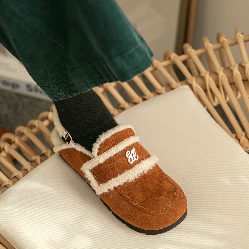 Jackie 재키 골드 스트랩 털슬리퍼 2.5cm_2color