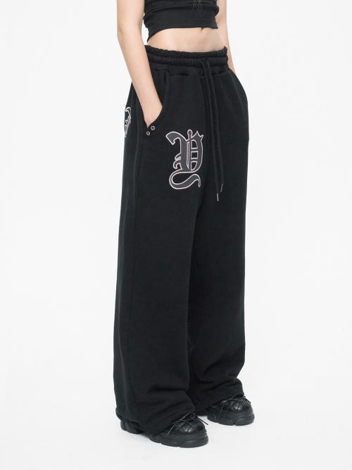 APPLIQUE LOGO SWEATPANTS BLACK