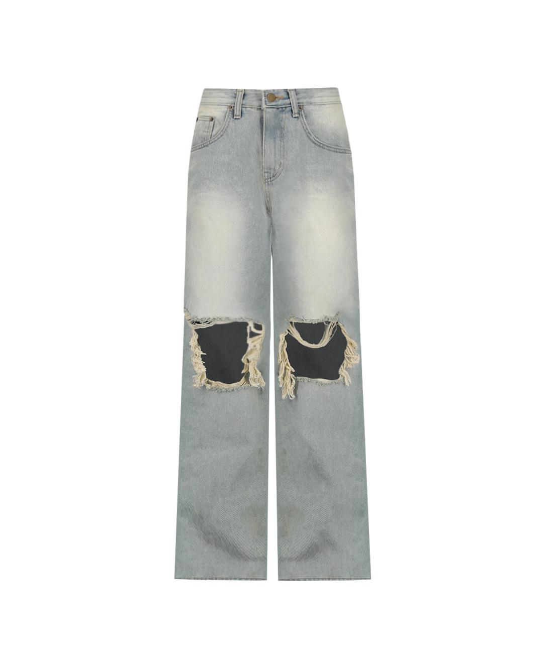 Surf vintage damaged denim / 빈티지 워싱 데미지 오버핏 데님 팬츠