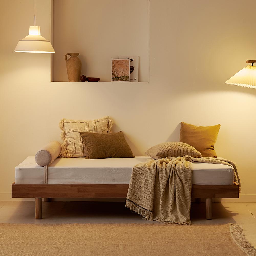 상일리베가구 룬 원목 데이베드 무헤드 침대프레임 멀티싱글 / 슈퍼싱글 / 퀸