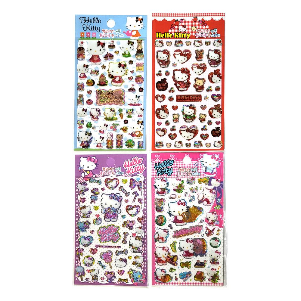 헬로키티 에폭 홀로그램 판스티커 4종 셋트 (4장) 캐릭터 스티커