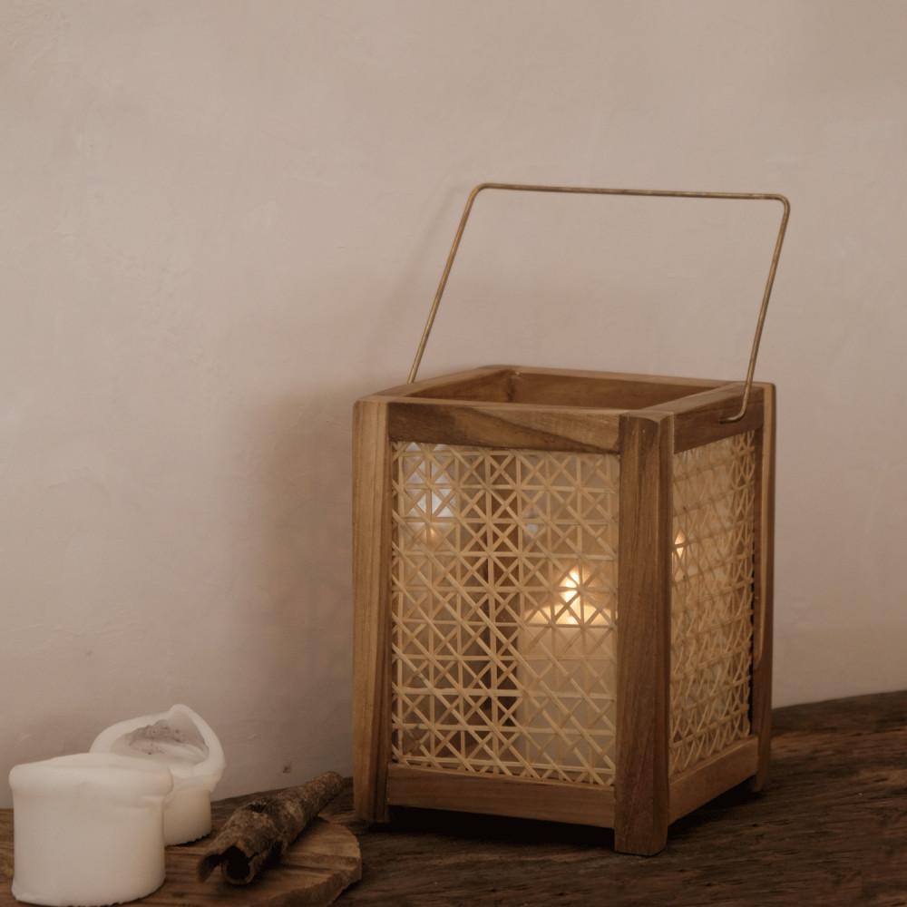 티크 우든 랜턴 Teak Wooden Lantern