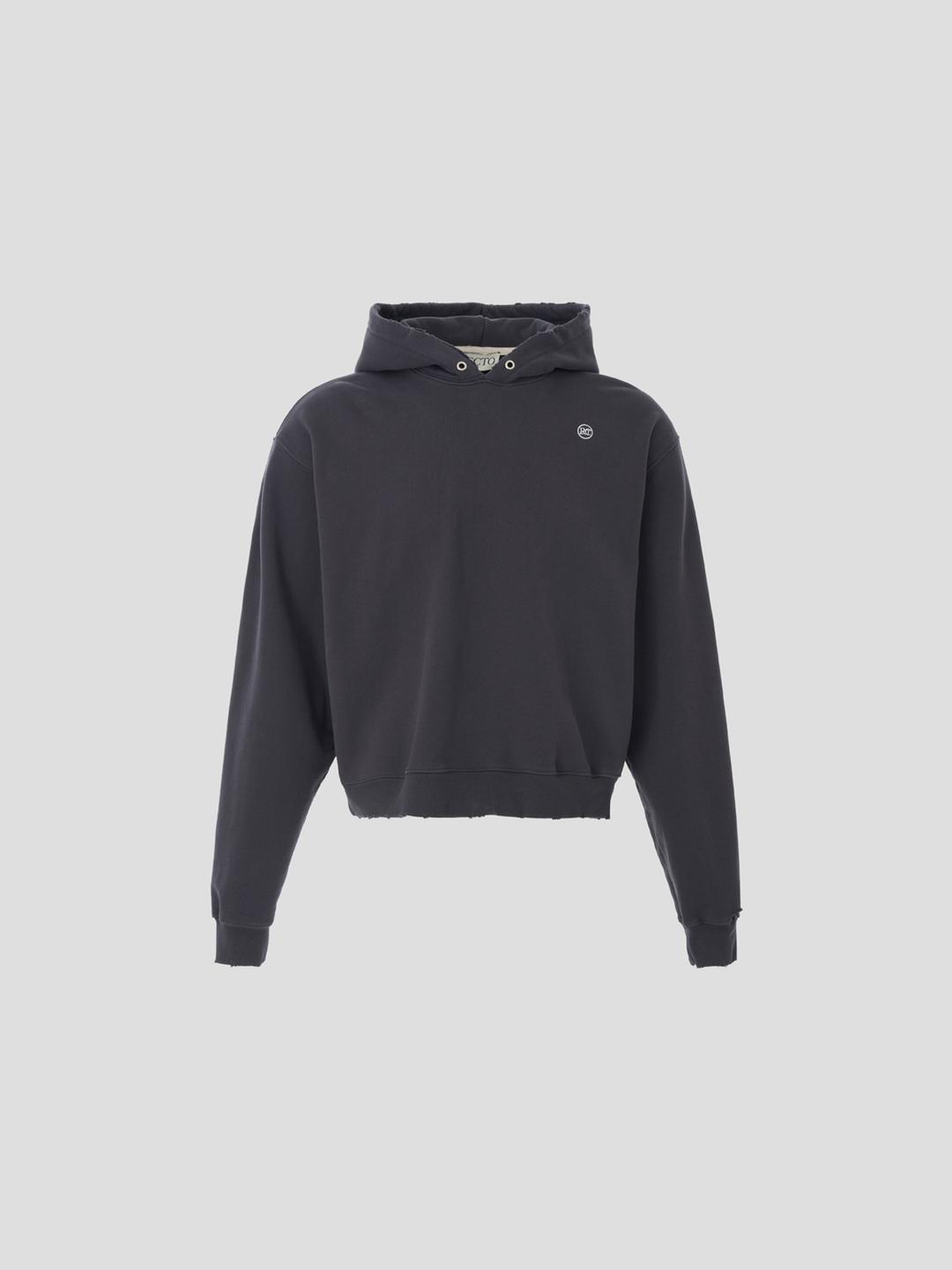 RC LOGO DESTROYED HOODIE SWEATSHIRT (BLUISH CHARCOAL)