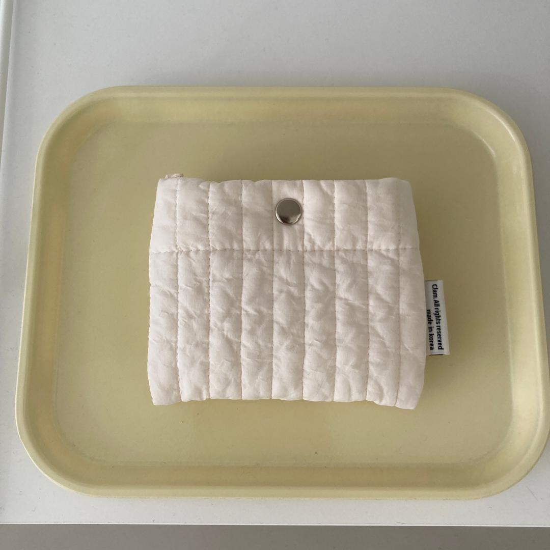 Clam pocket pouch _ Soft cream (2Size)
