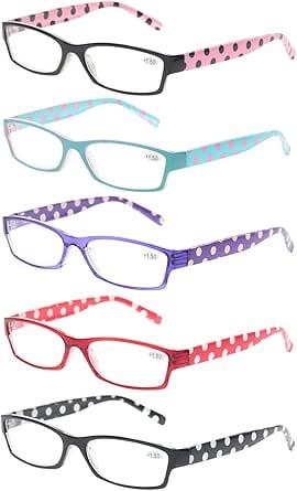 Kerecsen Reading Glasses 5 Pack Great Value Ladies Readers Quality Fashion Glasses for Women