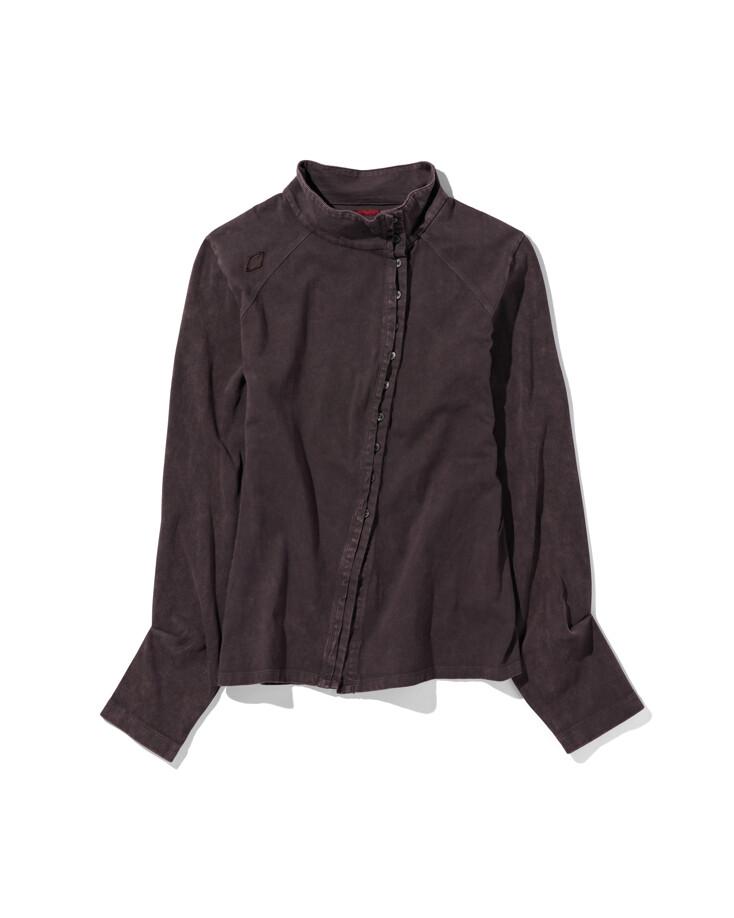 WASHED JERSEY SHIRT - PURPLE BROWN