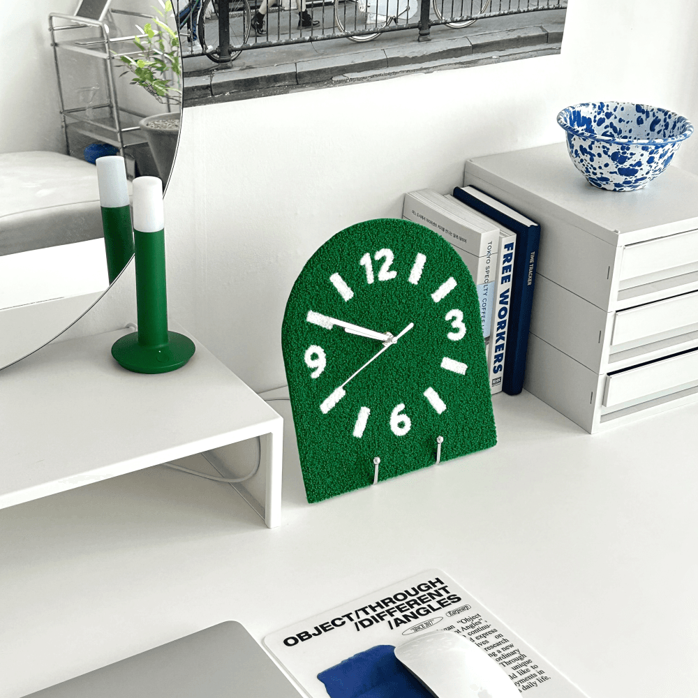 패브릭 시계 Fabric Clock Green (벽걸이/탁상 시계 겸용)