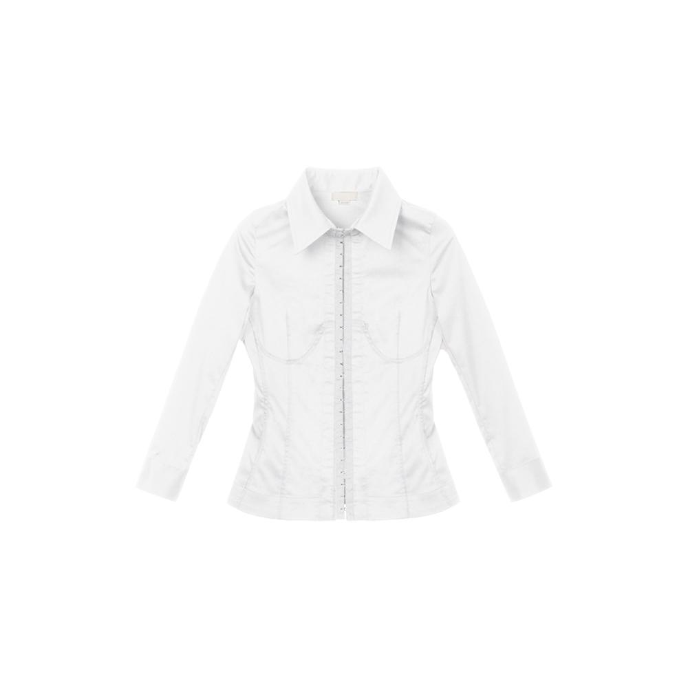 [BONNAE : 본네] Corset seam shirt (White)