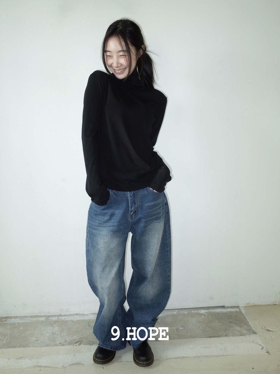 [9.hope] stay warm 폴라T (black)