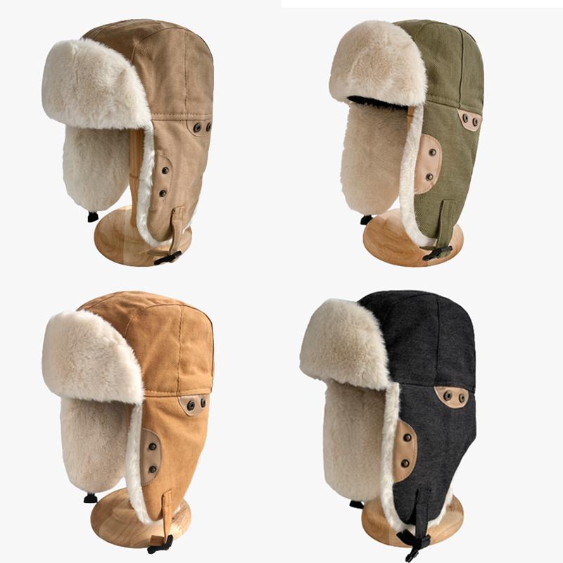 군밤모자 캠퍼 방한 밍크 퍼 군밤 귀달이 털 트래퍼햇 귀마개 여성 남자 겨울 귀도리 모자
