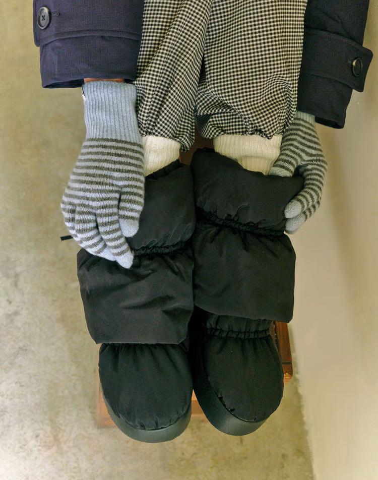 [스누비] 블랙 플랫폼 패딩 워머 셔링부츠