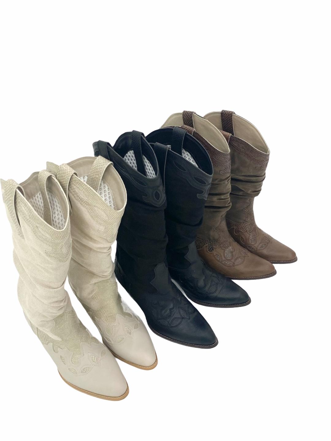 愛 Bohemian Western Boots ( brown 지연 3월 입고 )