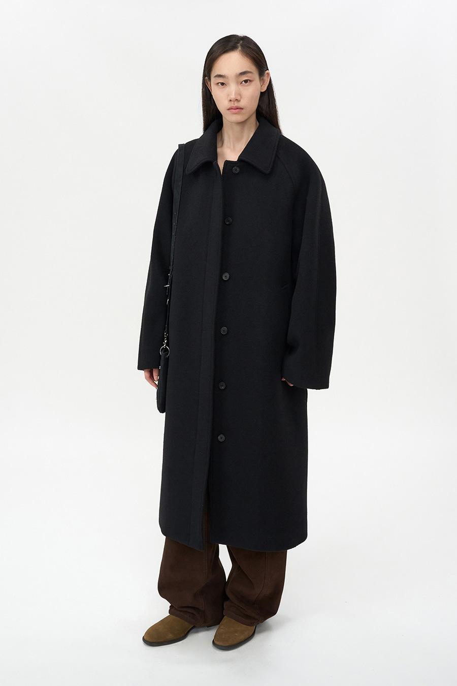 빈티지 클래식 발마칸 코트 BLACK