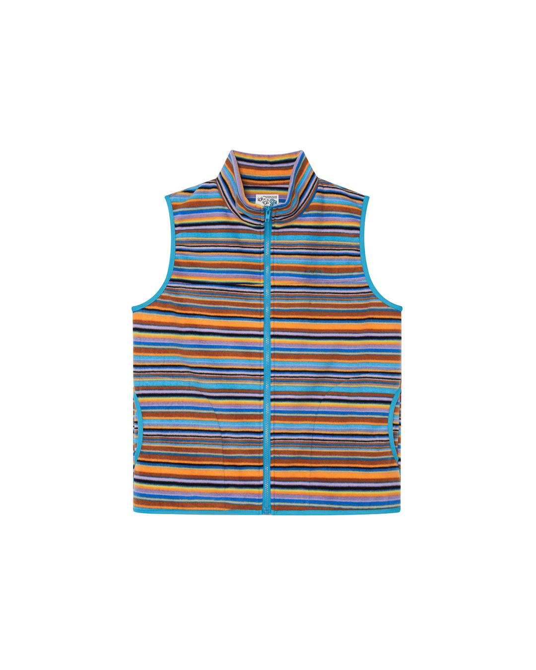Logo Fleece Vest Stripe