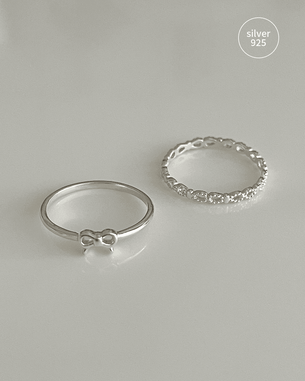 실버925 트윈 리본반지 (2type)