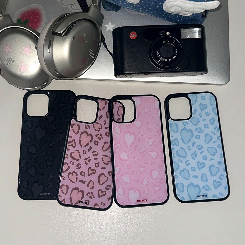 [Magsafe]Leopard Heart glass case (4 Colors)