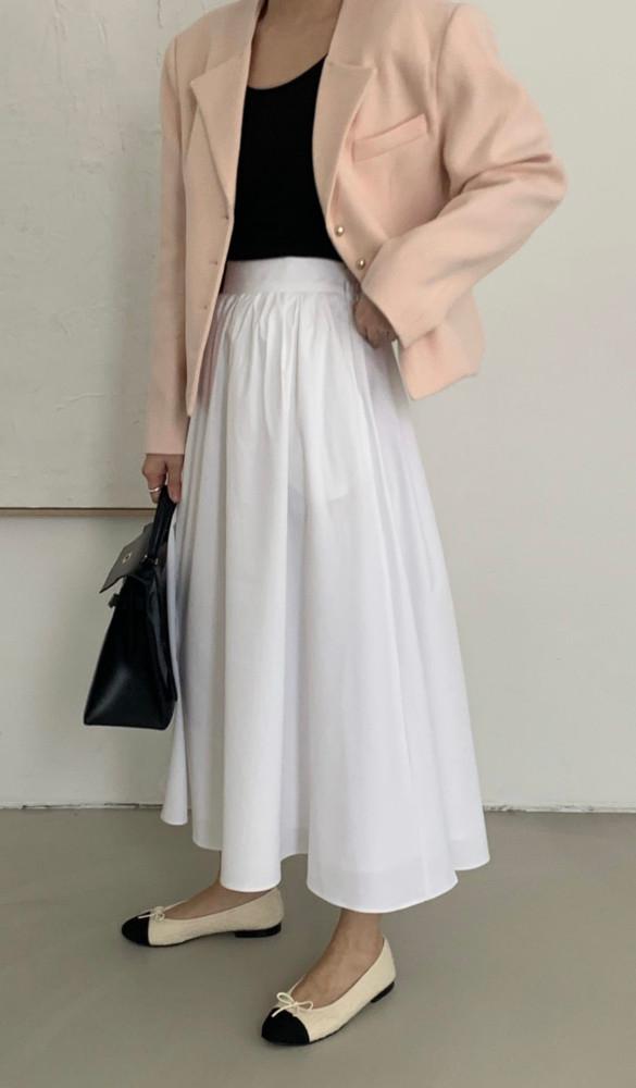 [세일] 베이지보울 밴딩 플레어 스커트 (2col) - 뒷밴딩 여자 봄치마 롱스커트 에이라인