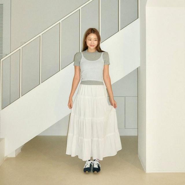 [15차 재입고] Maxi Shirring Flare Skirt (WHITE)