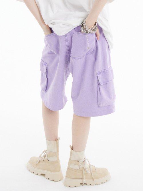 버뮤다 와이드 원턱 피그먼트 카고 팬츠 (2Color)