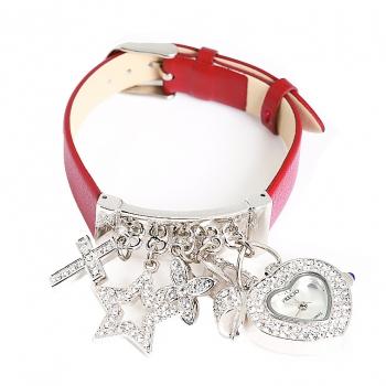 프레시오 아날로그 여성시계 보석팔찌시계 P508 레드